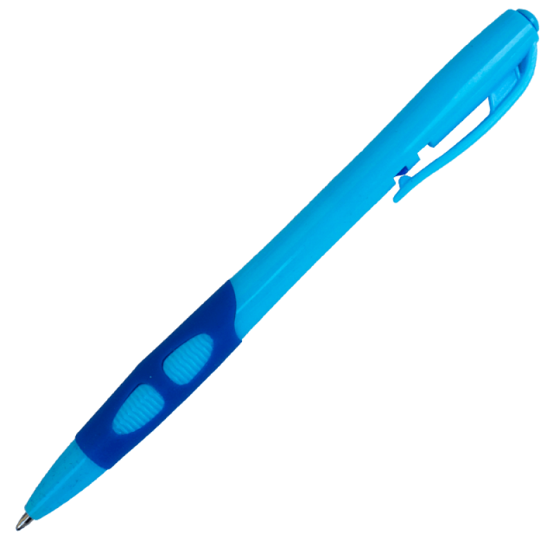 Pix 105 cu mecanism, 0.5 MM, din plastic, mina albastra si culoarea corpului albastru deschis, 14 CM